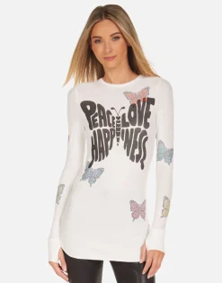 Online Crystal Love Butterfly Fitted Top In | Mckinley By Women Long Sleeve