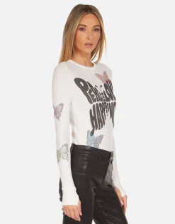 Online Crystal Love Butterfly Fitted Top In | Mckinley By Women Long Sleeve