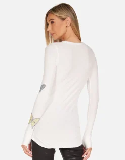 Online Crystal Love Butterfly Fitted Top In | Mckinley By Women Long Sleeve