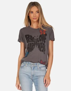 Best Sale Crystal Love Butterfly Ss Boyfriend Tee | Edda By Women Short Sleeve