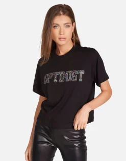 Online Crystal Optimist Boxy Crop Top In | Rue By Women Short Sleeve