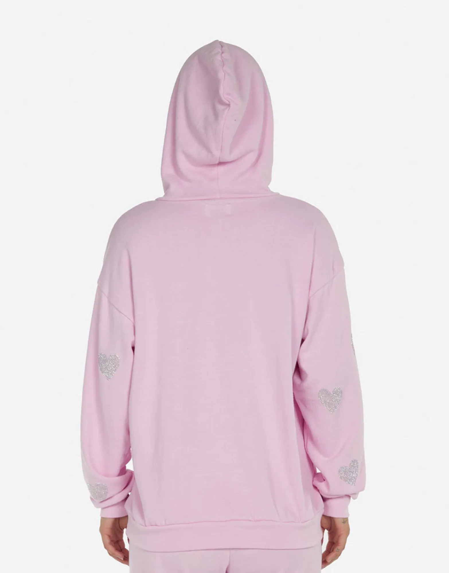 Clearance Crystal Pink Peace Love Skull Hoodie | Harmony By Women Hoodies