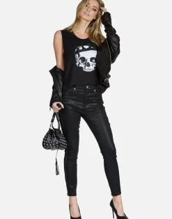 Clearance Crystal Royal Skull Scoop Neck Muscle Tank | Kel By Women Tanks