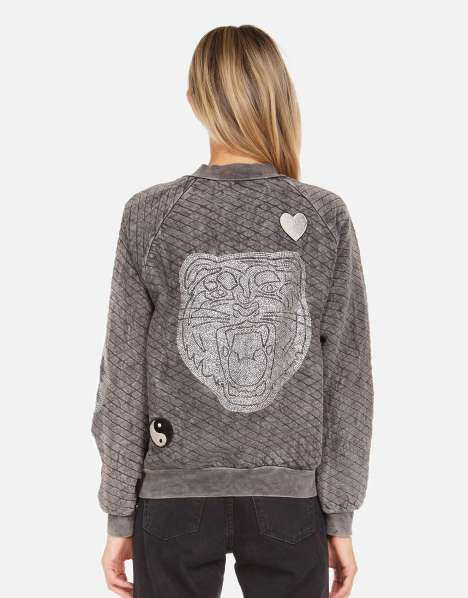 Shop Crystal Tiger Peace Bomber Jacket | Sherine X By Women Jackets