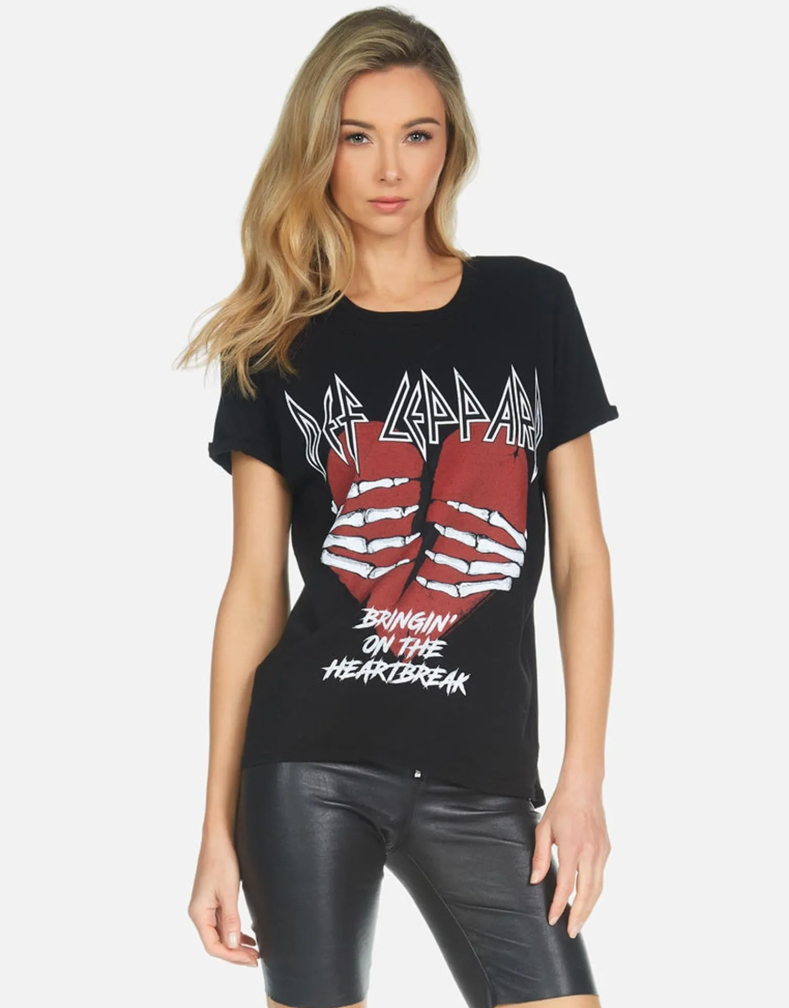 Online Def Leppard Heartbreak Boyfriend Tee | Edda X By Women Short Sleeve
