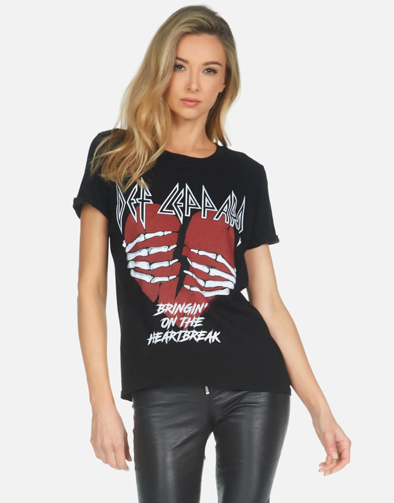 Online Def Leppard Heartbreak Boyfriend Tee | Edda X By Women Short Sleeve