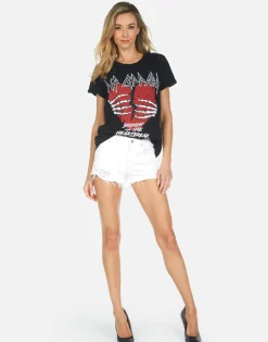 Cheap Def Leppard Heartbreak Distressed Tee | Bess X By Women Short Sleeve