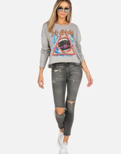 Online Def Leppard Love Bites Drop Shoulder Pullover | Lee By Women Long Sleeve