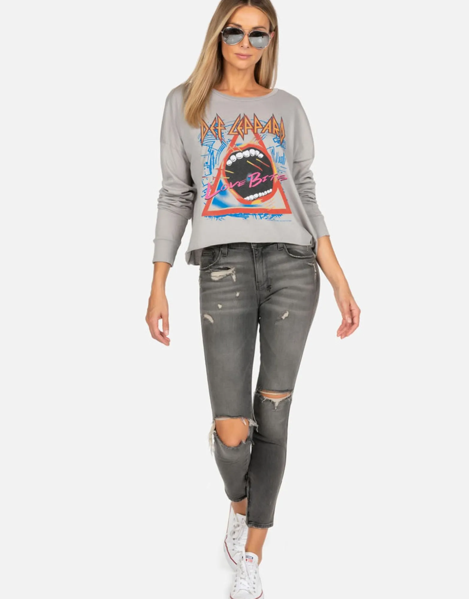 Online Def Leppard Love Bites Drop Shoulder Pullover | Lee By Women Long Sleeve
