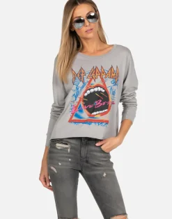 Online Def Leppard Love Bites Drop Shoulder Pullover | Lee By Women Long Sleeve