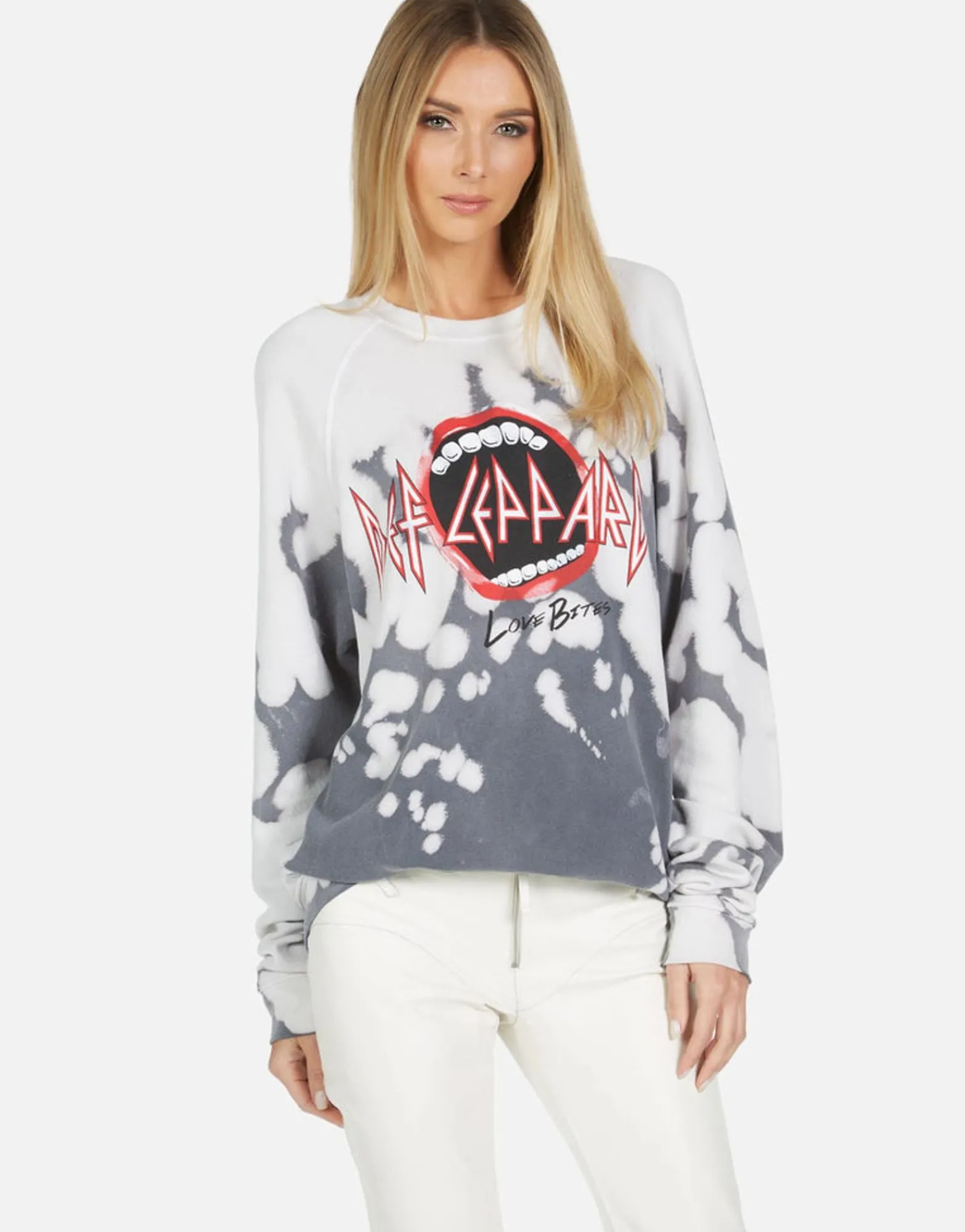 Best Sale Def Leppard Love Bites Ii L/S Raglan Pullover | Anela By Women Long Sleeve