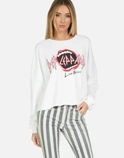 Cheap Def Leppard Love Bites Ii Classic L/S Crop Pullover | Lee By Women Long Sleeve
