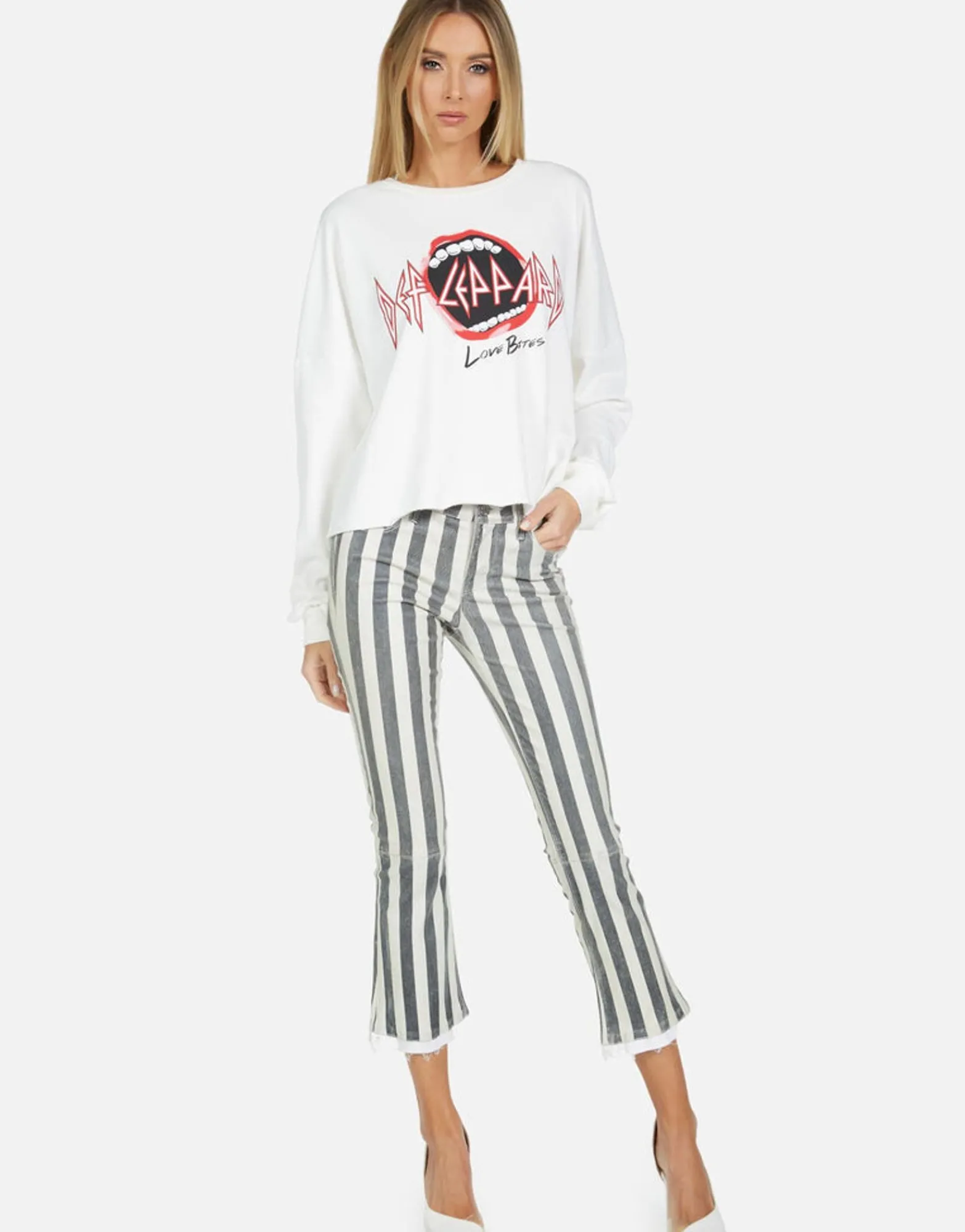 Cheap Def Leppard Love Bites Ii Classic L/S Crop Pullover | Lee By Women Long Sleeve