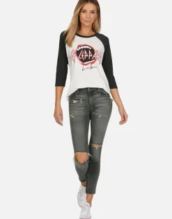 Fashion Def Leppard Love Bites Vintage Baseball Tee By Women Short Sleeve