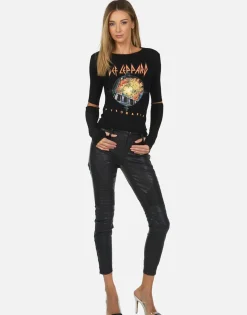 Best Def Leppard Pyromania Fitted Thermal | Amora By Women Long Sleeve
