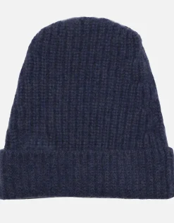 Fashion Denim Happyface Patch Cashmere Slouch Beanie | Blix By Women Sweaters & Knits