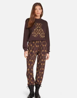 Store Designer Bear Crop Pullover In Brown | Spalding By Women Long Sleeve