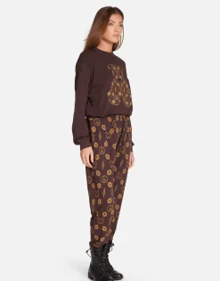 Store Designer Bear Crop Pullover In Brown | Spalding By Women Long Sleeve