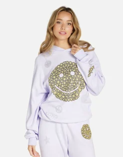 New Diamond Happyface Hoodie In Lt Purple | Trina By Women Hoodies