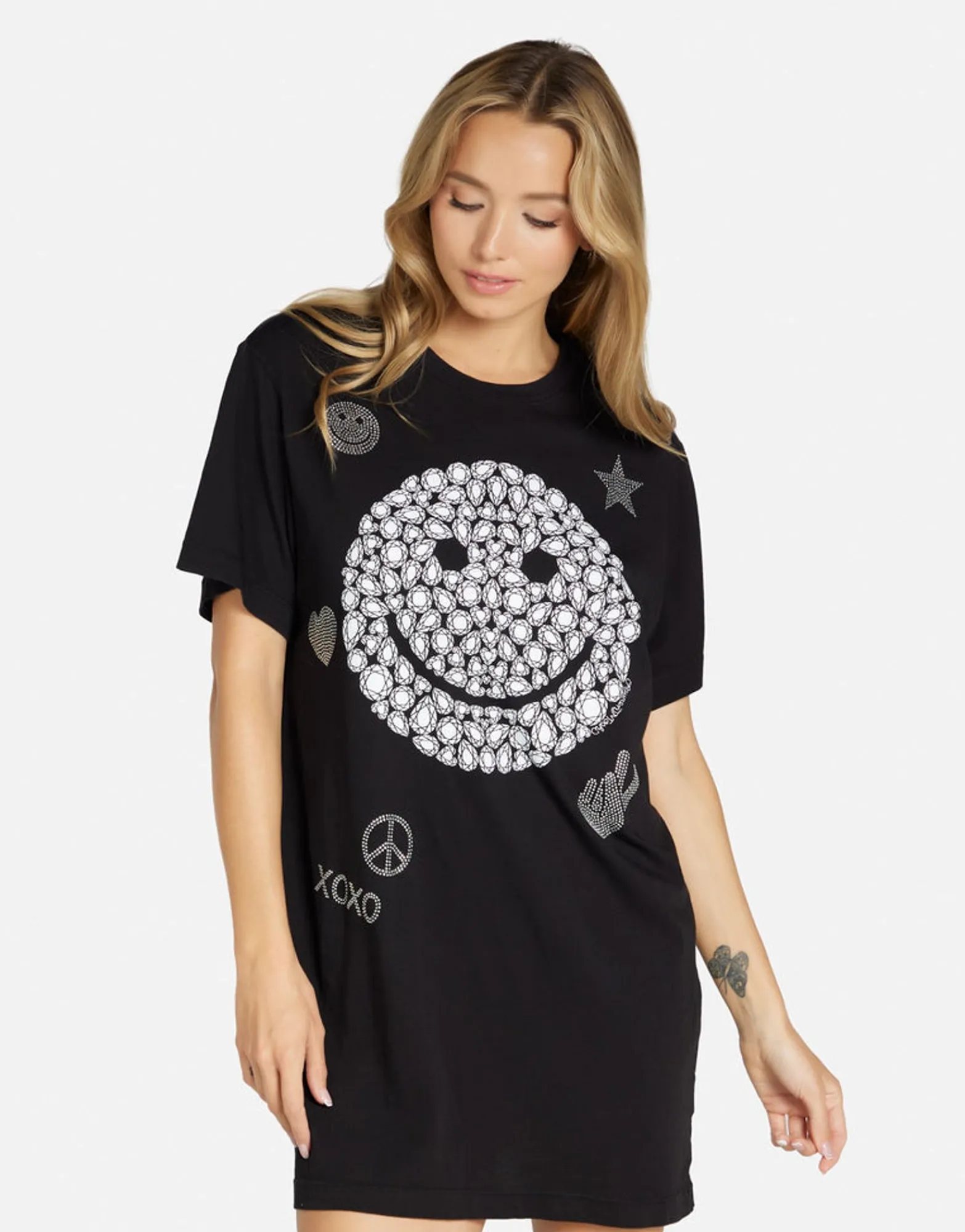 Outlet Diamond Happyface T Shirt Dress In | Misty By Women Dresses