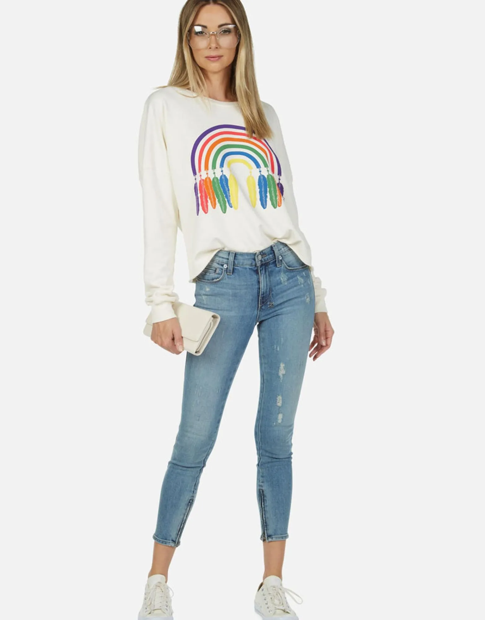 Cheap Dream Rainbow L/S Crop Pullover | Lee By Women Long Sleeve