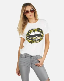 Clearance Edda Camo Lip Women Short Sleeve