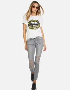Clearance Edda Camo Lip Women Short Sleeve