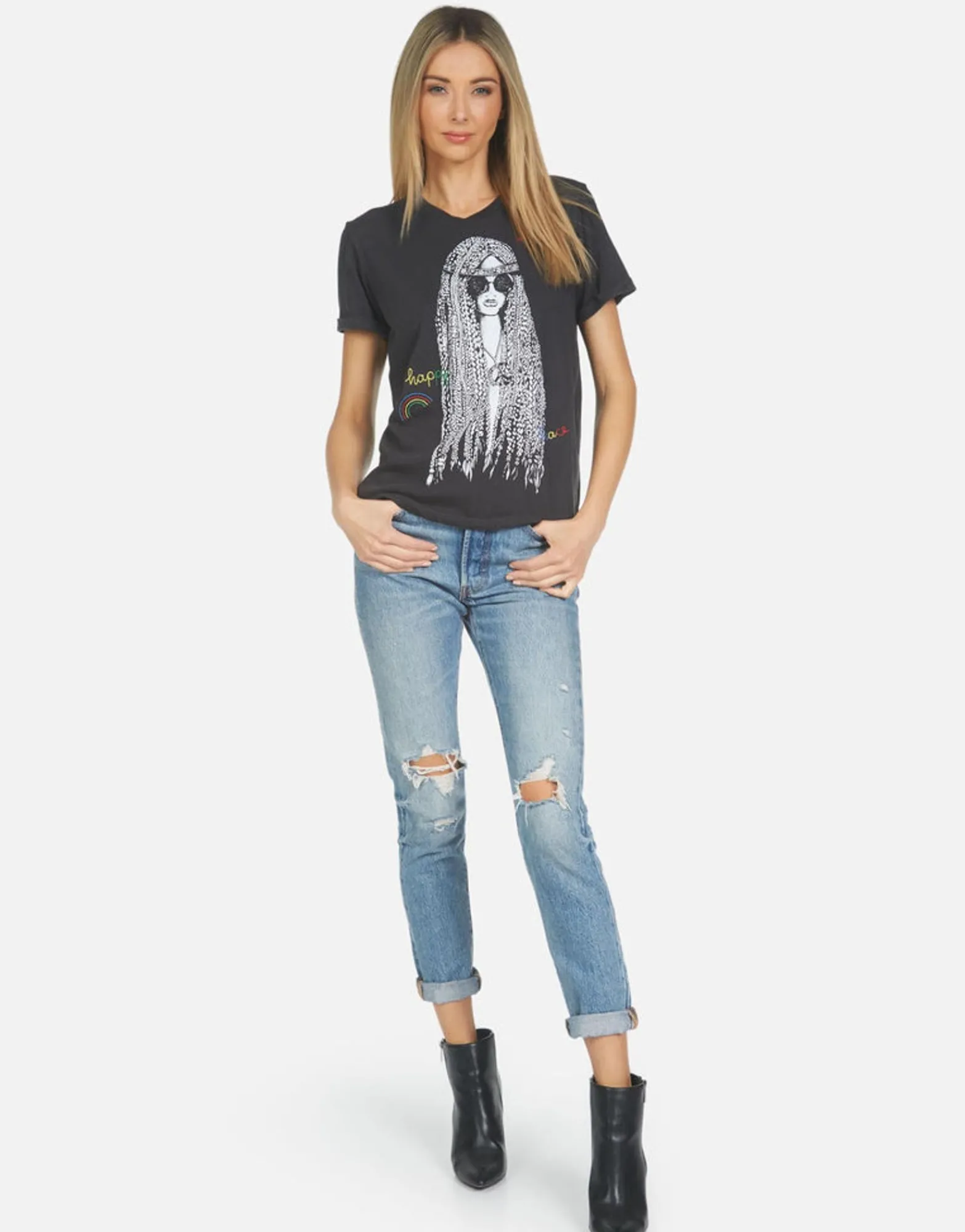 New Edda Hippie Girl Women Short Sleeve
