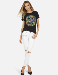 New Edda Lucky Happy Face Women Short Sleeve
