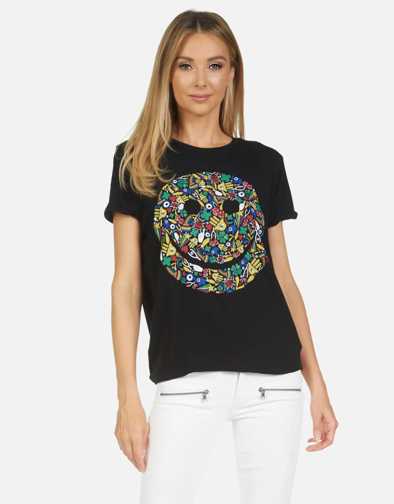 New Edda Lucky Happy Face Women Short Sleeve