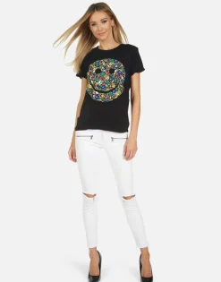 New Edda Lucky Happy Face Women Short Sleeve