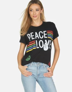 Store Edda Peace Love Stripe Women Short Sleeve