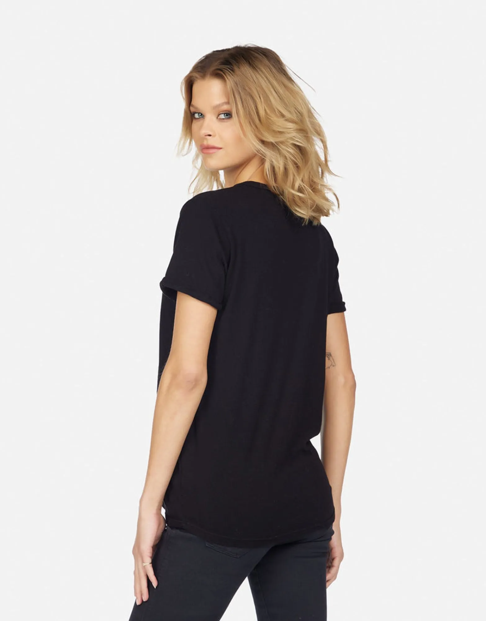 Cheap Edda Studded Stripe Peace Women Short Sleeve
