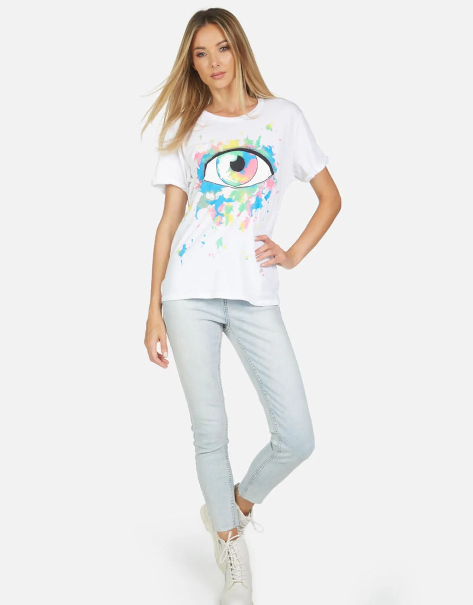 Sale Edda Watercolor Eye Women Short Sleeve
