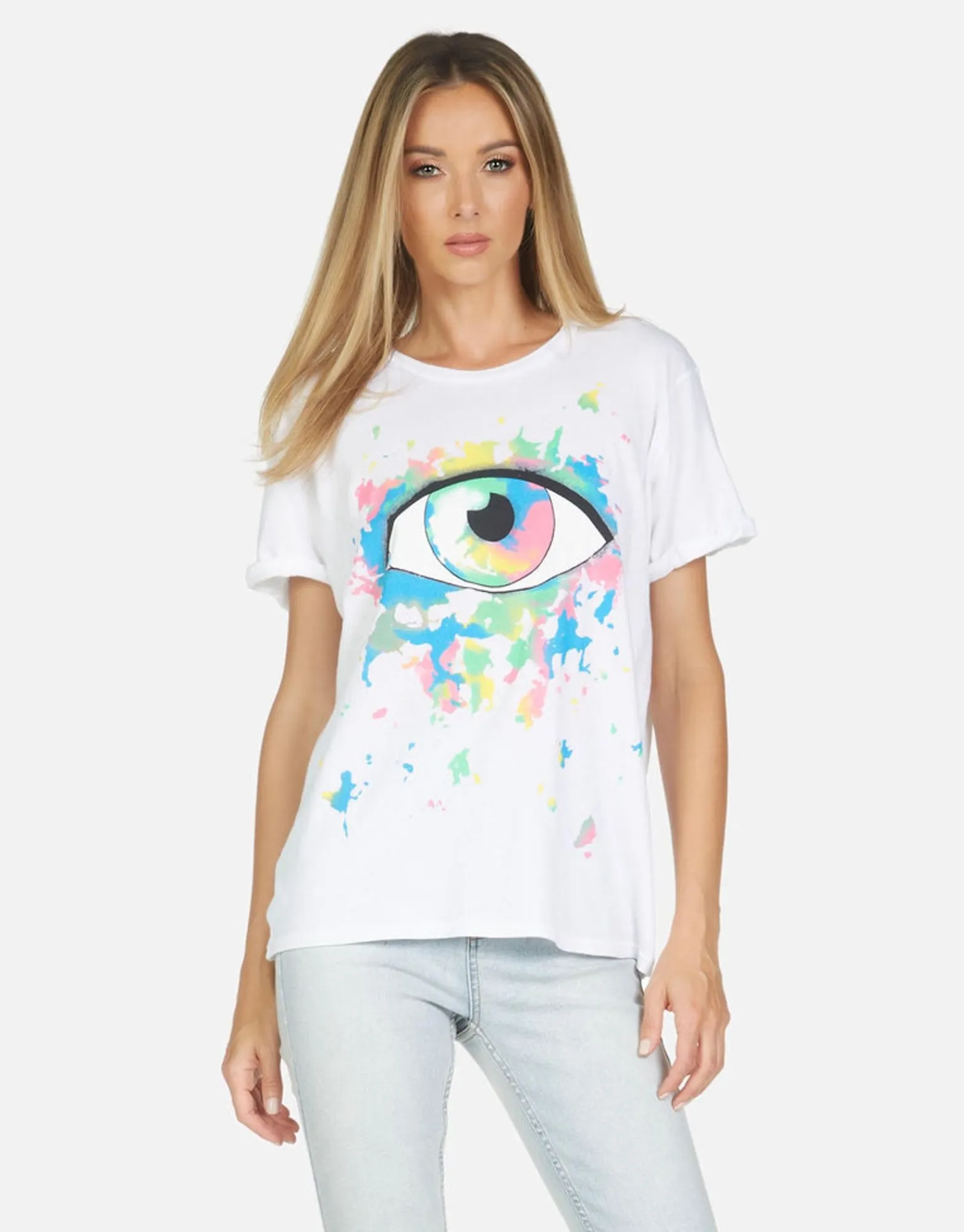 Sale Edda Watercolor Eye Women Short Sleeve