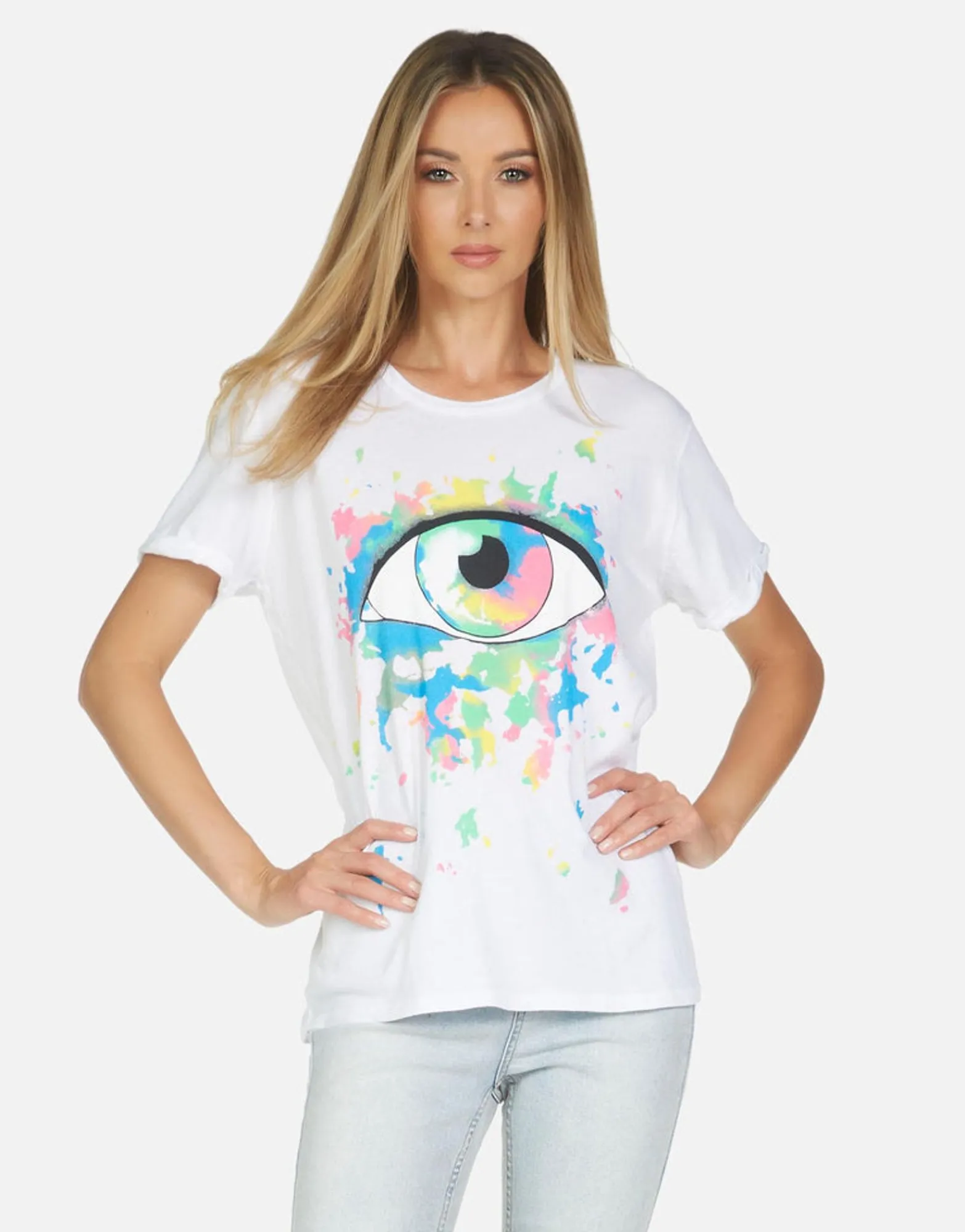 Sale Edda Watercolor Eye Women Short Sleeve