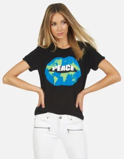 Fashion Edda Worlds Peace Lips Women Short Sleeve