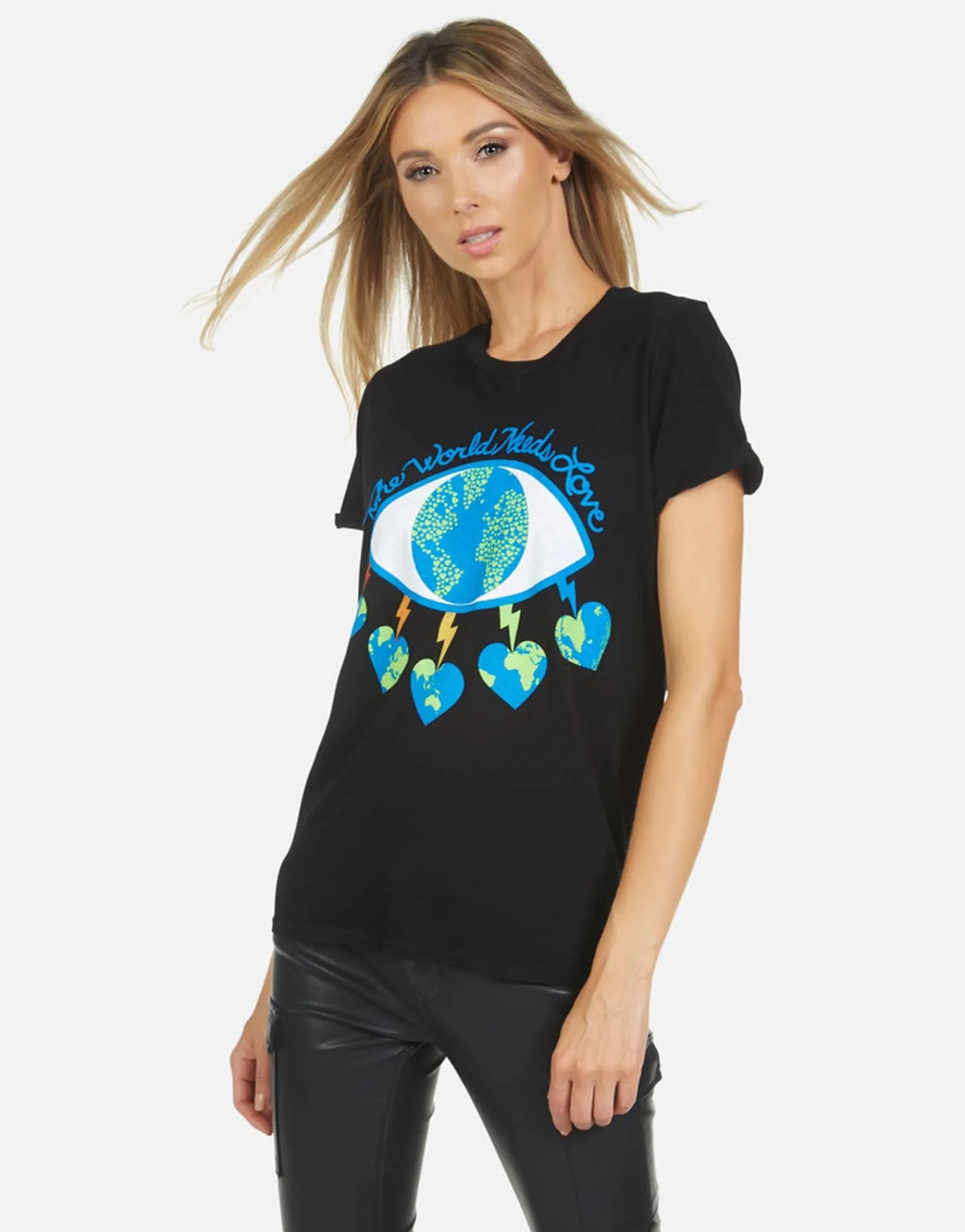 Fashion Edda Worlds Peace Lips Women Short Sleeve