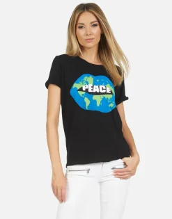 Fashion Edda Worlds Peace Lips Women Short Sleeve