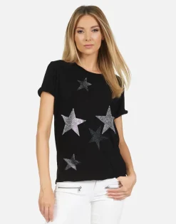 Clearance Edda X Crystal Multi Stars Women Short Sleeve