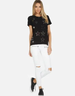 Shop Edda X Crystal Stars Pullover Tee Made In Los Angeles California Usa Women Short Sleeve