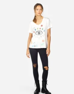 Store Elara Doodle Elements Women Short Sleeve