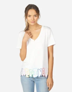 New Elara Happiness Embroidery Women Short Sleeve