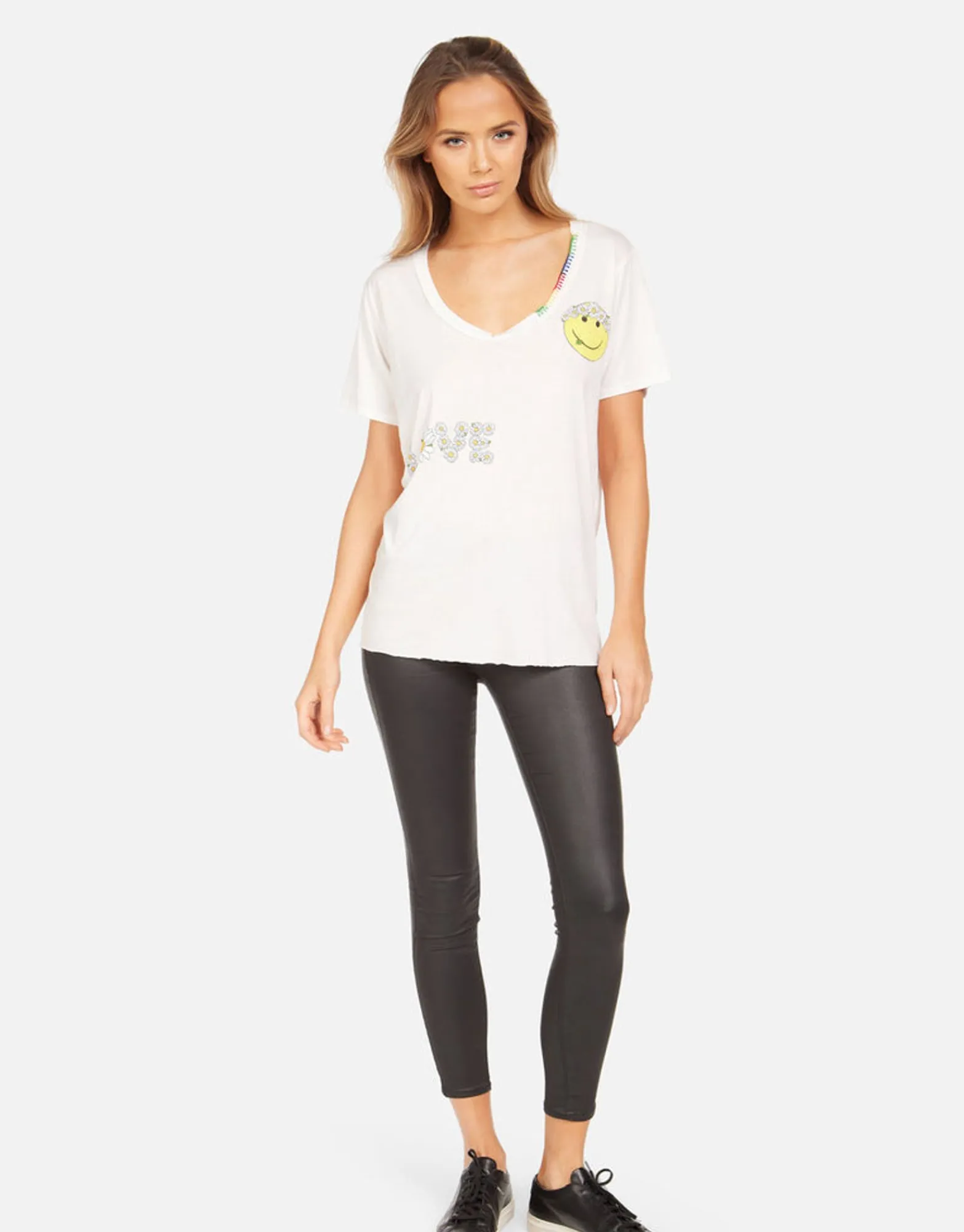 Cheap Elara Happy Daisy Peace Women Short Sleeve