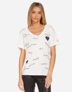 Shop Elara Happy Thoughts Women Short Sleeve