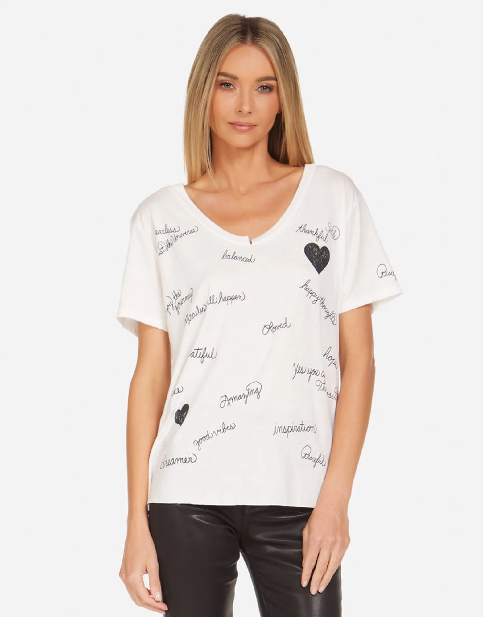 Shop Elara Happy Thoughts Women Short Sleeve