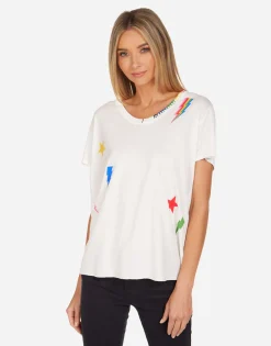 Best Elara Rainbow Lightning Star Women Short Sleeve