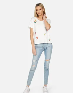 Sale Elara Retro Elements Heart Women Short Sleeve