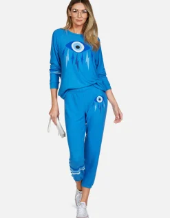 Outlet Electric Evil Eye Crop Sweat Pant | Alana By Women Crop Sweatpants