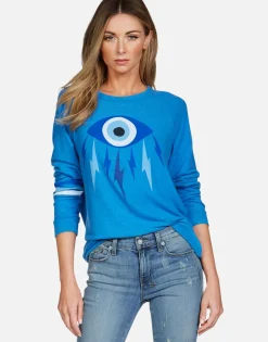 Discount Electric Evil Eye L/S Raglan Pullover | Everly By Women Long Sleeve